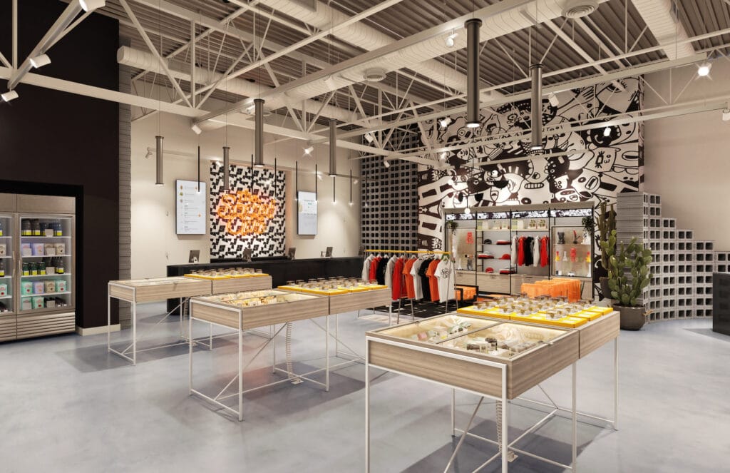 Retail store renovation with modern display fixtures by GMC Construction in Toronto