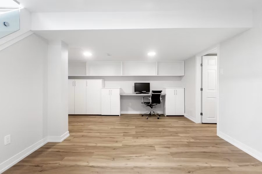 Finished basement living space in a Richmond Hill home