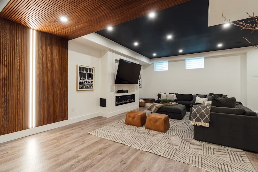 Finished basement in a Newmarket home