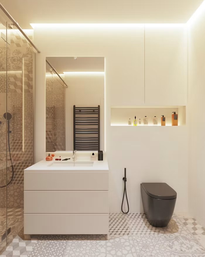 Renovated compact bathroom in a Toronto home