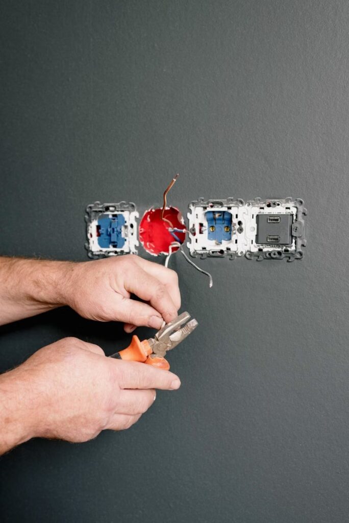 Installing an electrical outlet and fixture