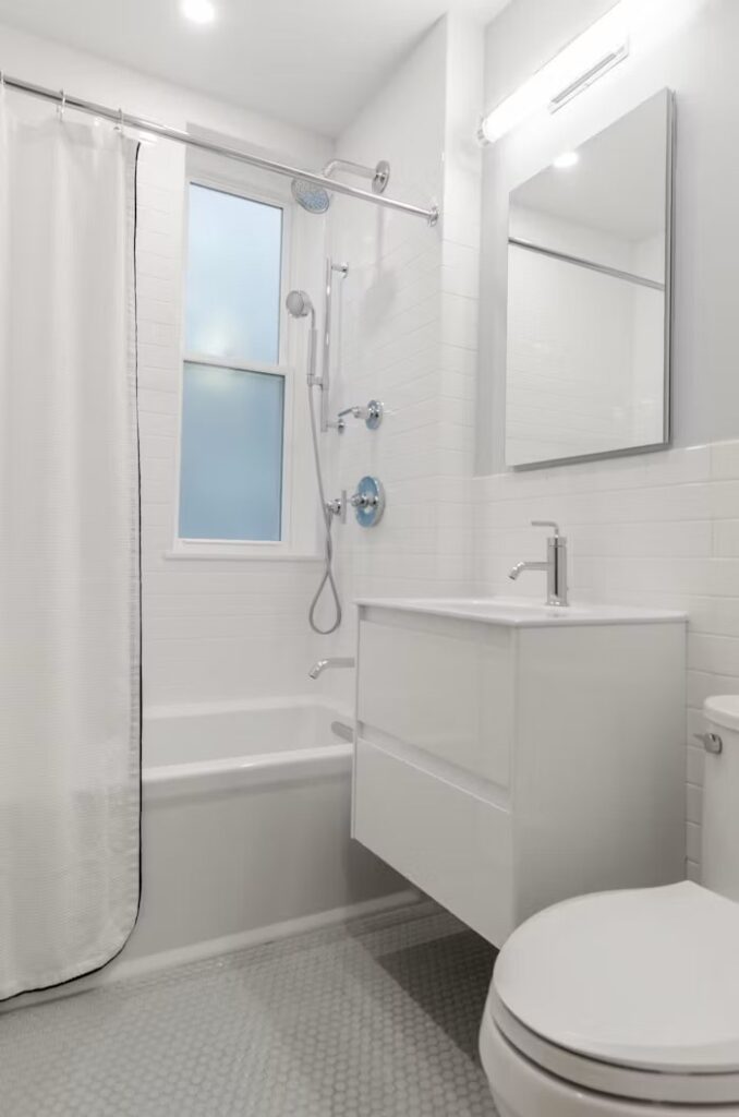 Compact renovated bathroom in a Mississauga home