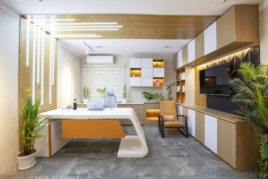 Renovated office workspace
