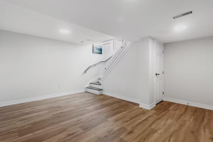 Renovated basement living space