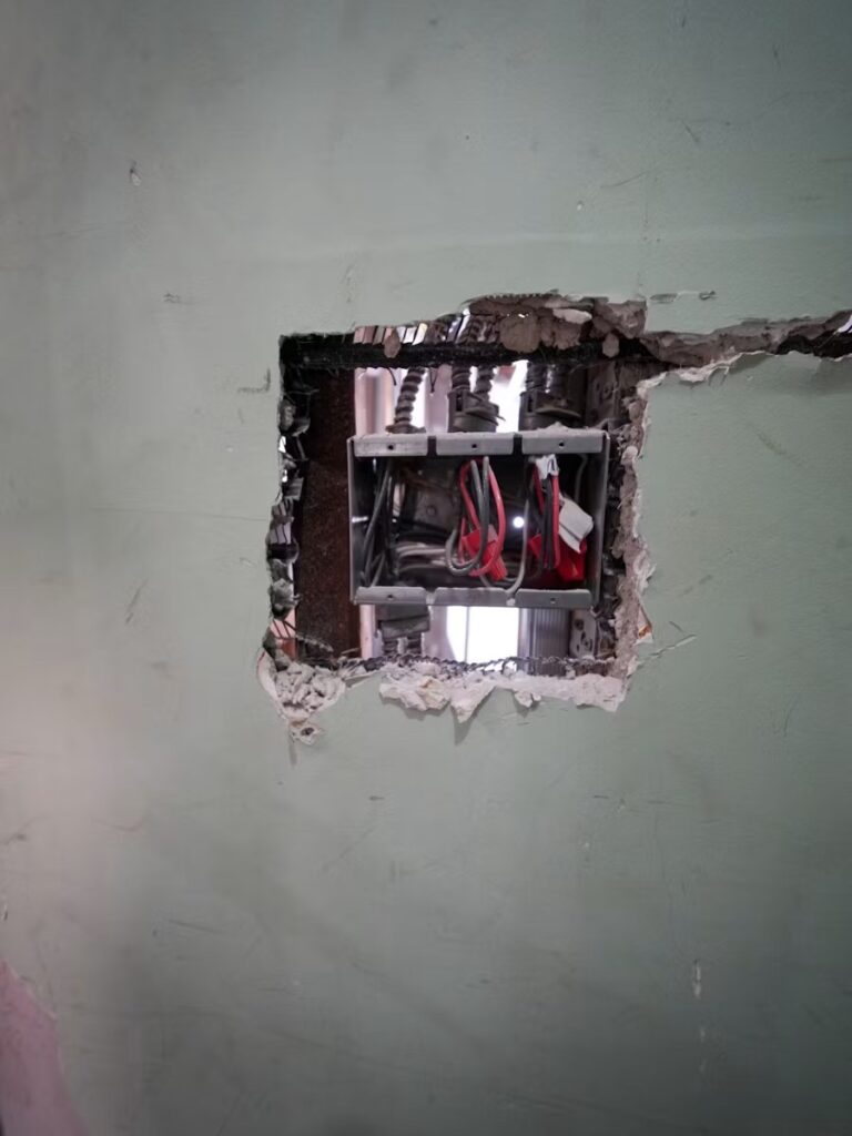 Interior wall being removed during a renovation
