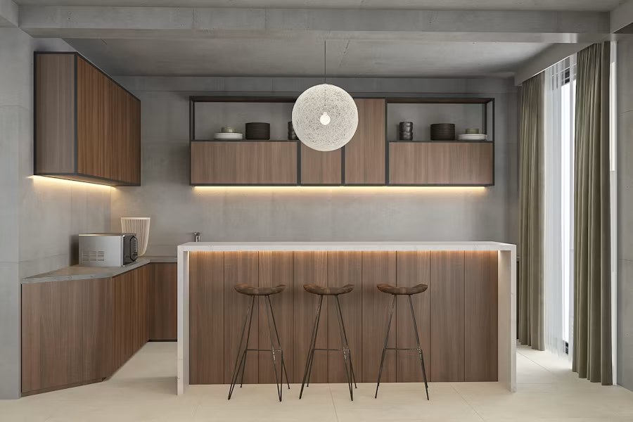Kitchen cabinets in a range of materials