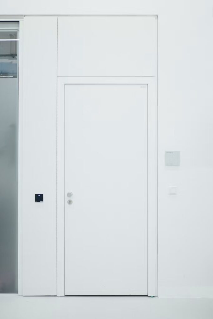 Newly installed interior door with casing